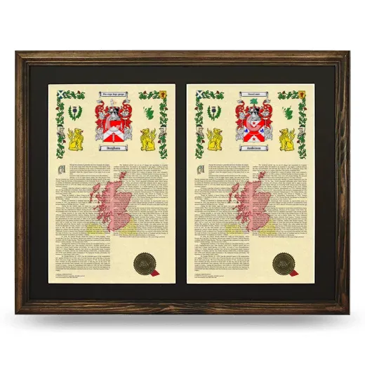 Double Armorial History Framed- Brown