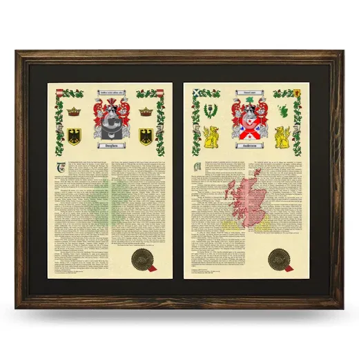 Double Armorial History Framed- Brown