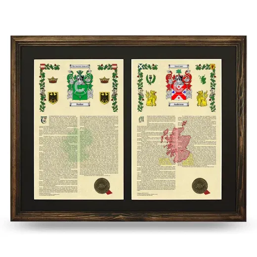 Double Armorial History Framed- Brown
