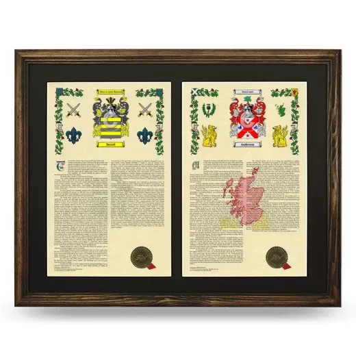 Double Armorial History Framed- Brown