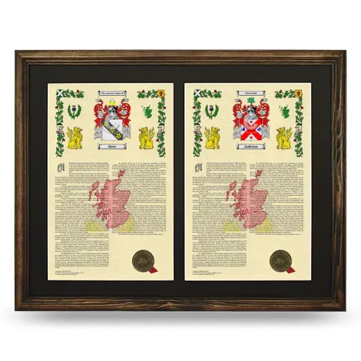 Double Armorial History Framed- Brown