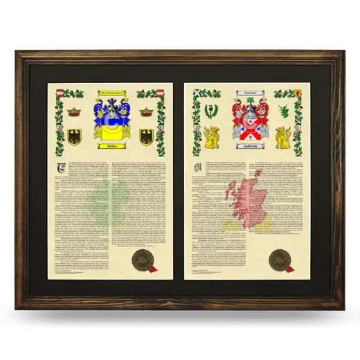 Double Armorial History Framed- Brown