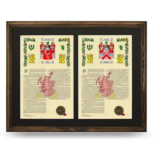 Double Armorial History Framed- Brown