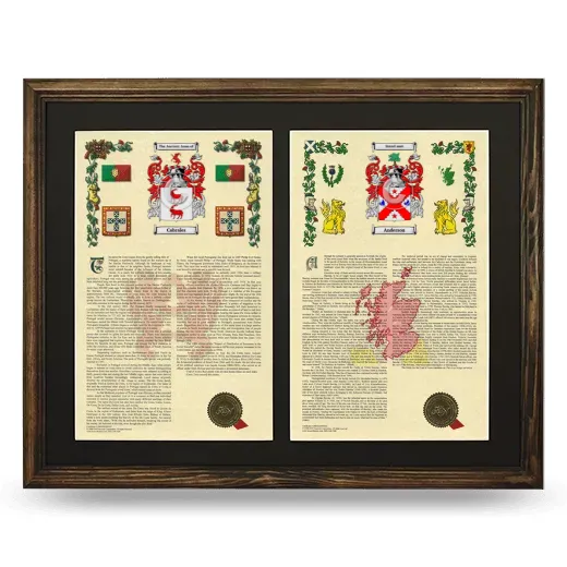 Double Armorial History Framed- Brown