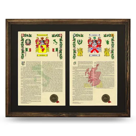 Double Armorial History Framed- Brown