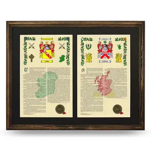 Double Armorial History Framed- Brown