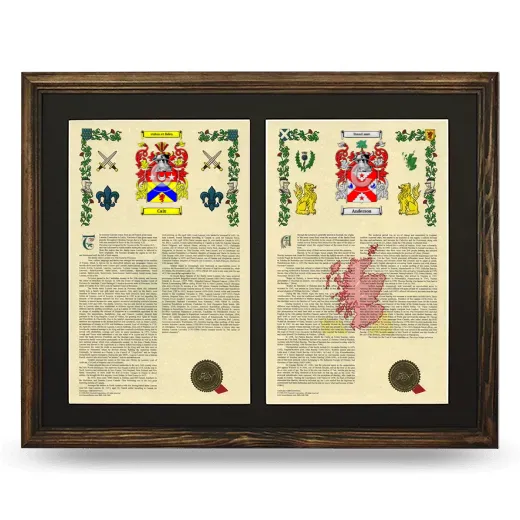 Double Armorial History Framed- Brown
