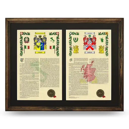Double Armorial History Framed- Brown