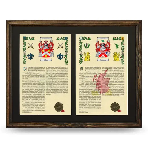 Double Armorial History Framed- Brown