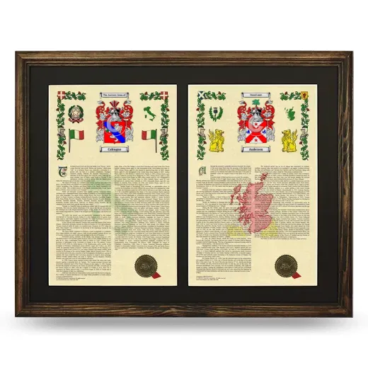 Double Armorial History Framed- Brown