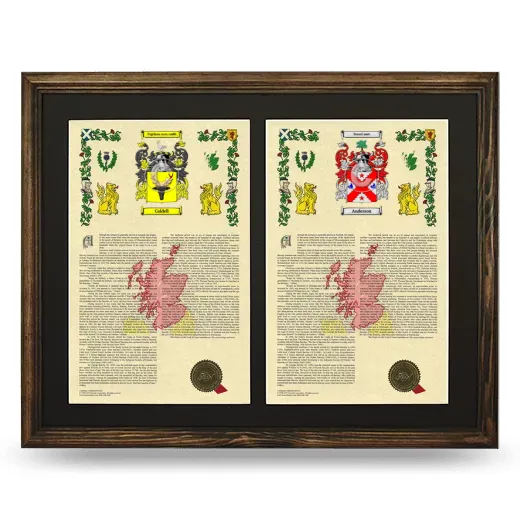 Double Armorial History Framed- Brown