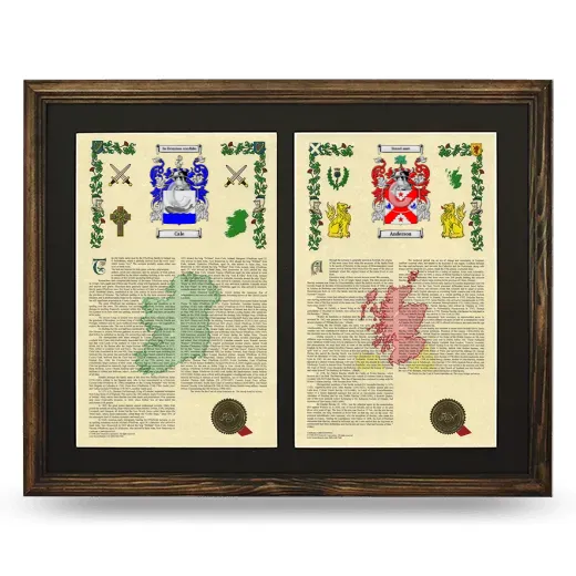 Double Armorial History Framed- Brown