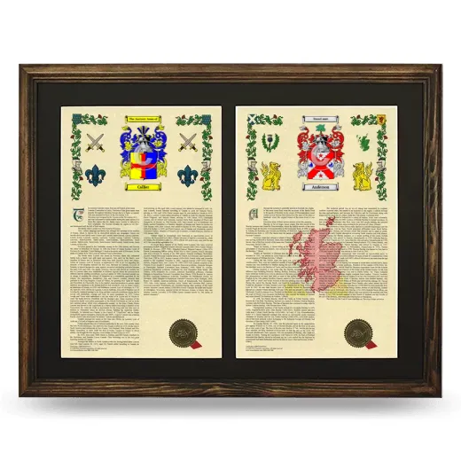 Double Armorial History Framed- Brown