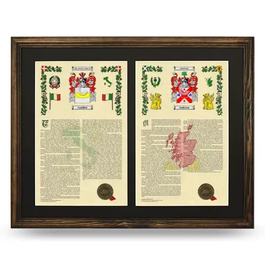 Double Armorial History Framed- Brown