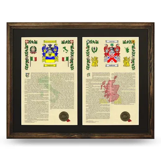 Double Armorial History Framed- Brown