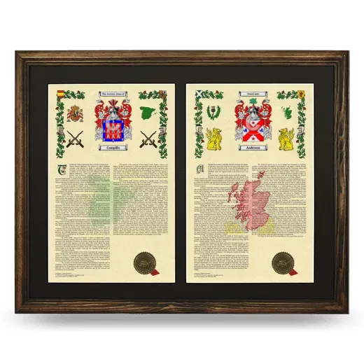 Double Armorial History Framed- Brown