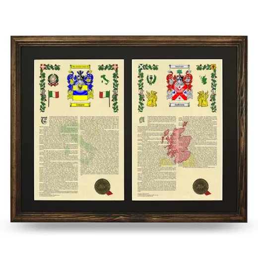 Double Armorial History Framed- Brown