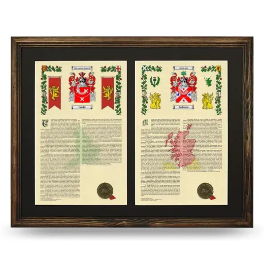 Double Armorial History Framed- Brown