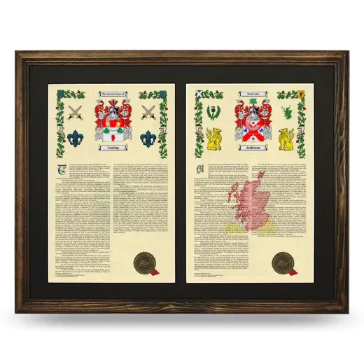 Double Armorial History Framed- Brown