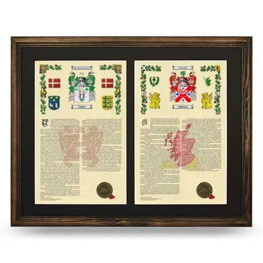 Double Armorial History Framed- Brown