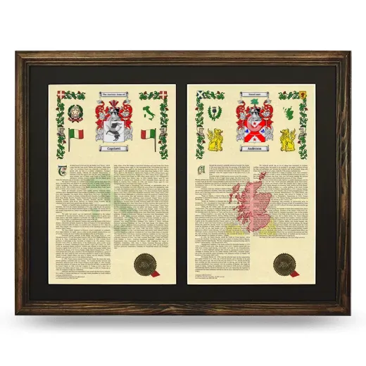 Double Armorial History Framed- Brown