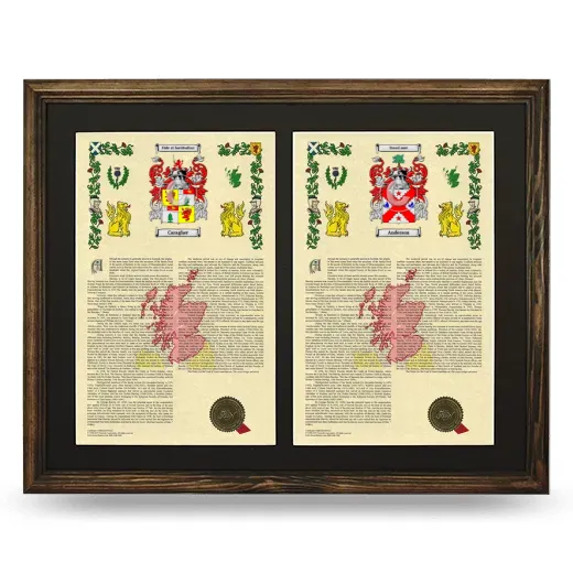 Double Armorial History Framed- Brown