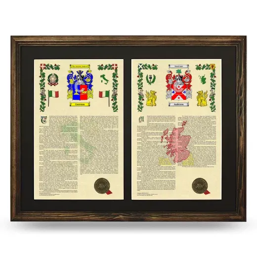 Double Armorial History Framed- Brown