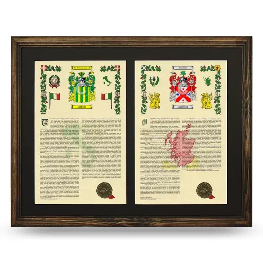 Double Armorial History Framed- Brown