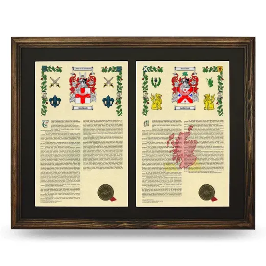 Double Armorial History Framed- Brown