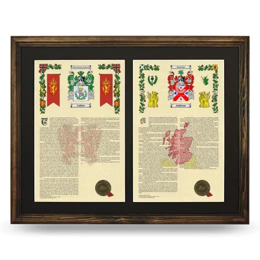 Double Armorial History Framed- Brown