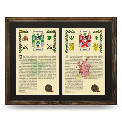 Double Armorial History Framed- Brown