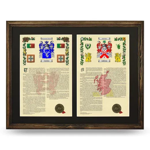 Double Armorial History Framed- Brown