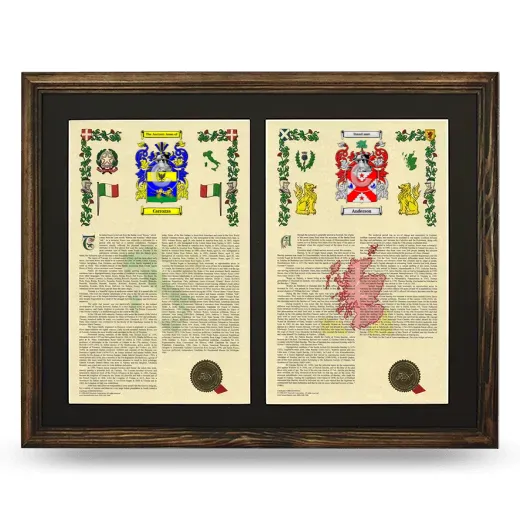 Double Armorial History Framed- Brown