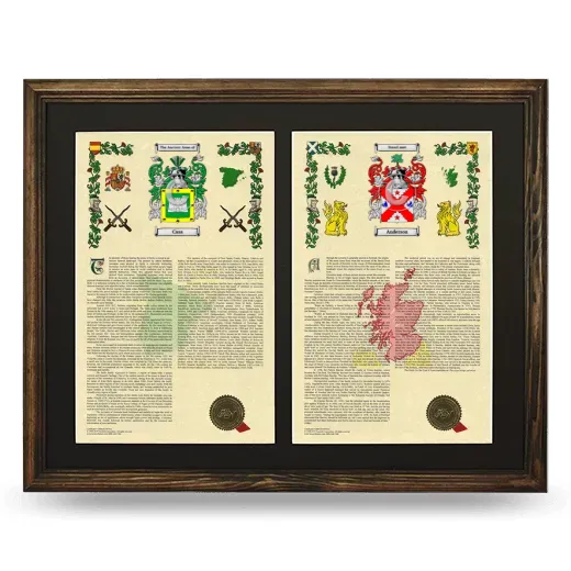 Double Armorial History Framed- Brown
