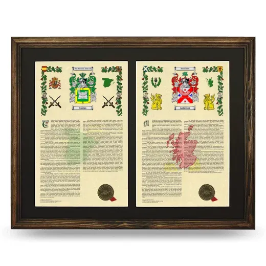 Double Armorial History Framed- Brown