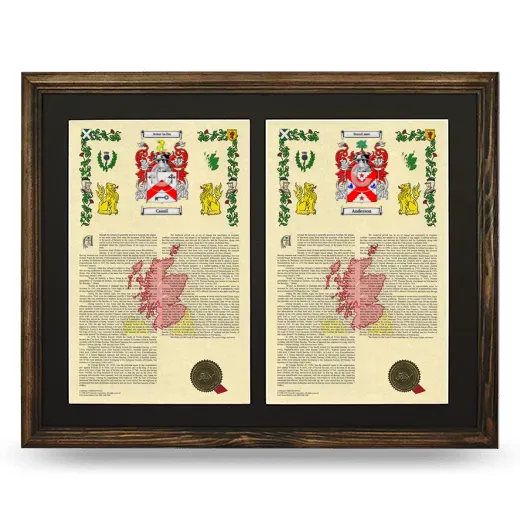 Double Armorial History Framed- Brown
