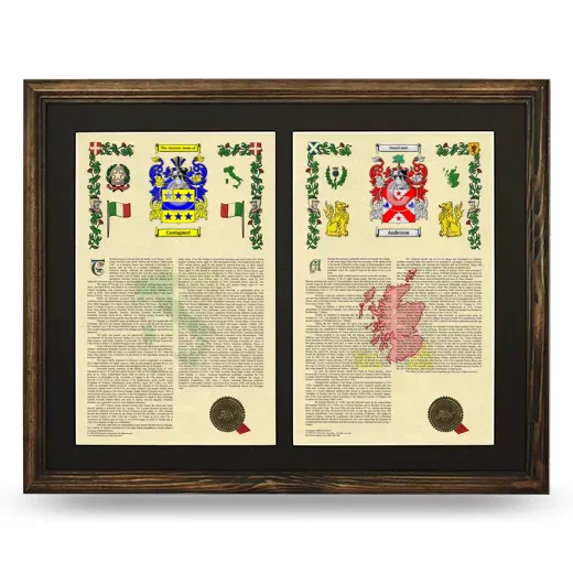 Double Armorial History Framed- Brown
