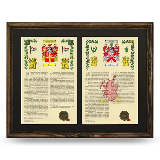 Double Armorial History Framed- Brown