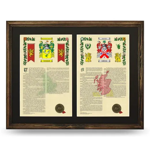 Double Armorial History Framed- Brown
