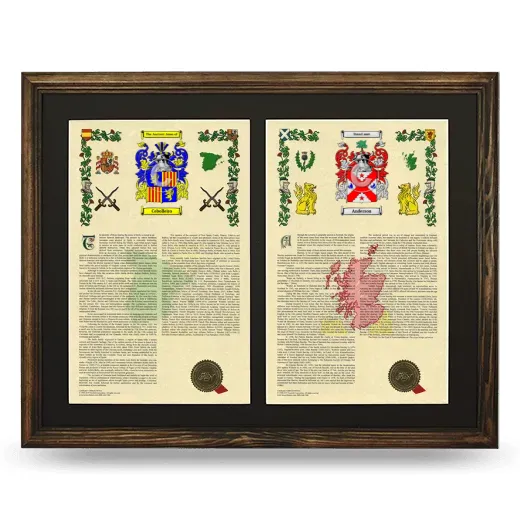 Double Armorial History Framed- Brown