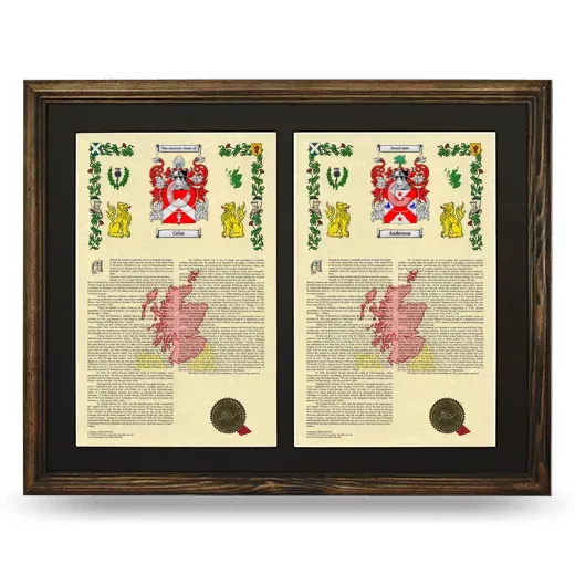 Double Armorial History Framed- Brown