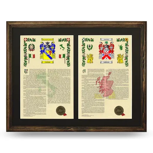 Double Armorial History Framed- Brown