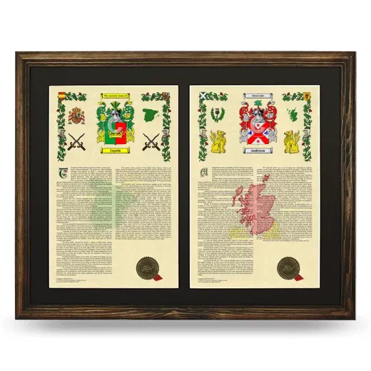 Double Armorial History Framed- Brown