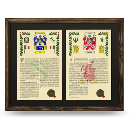 Double Armorial History Framed- Brown