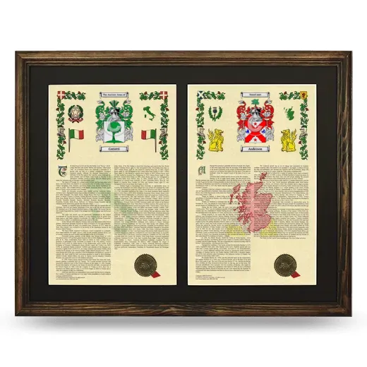 Double Armorial History Framed- Brown