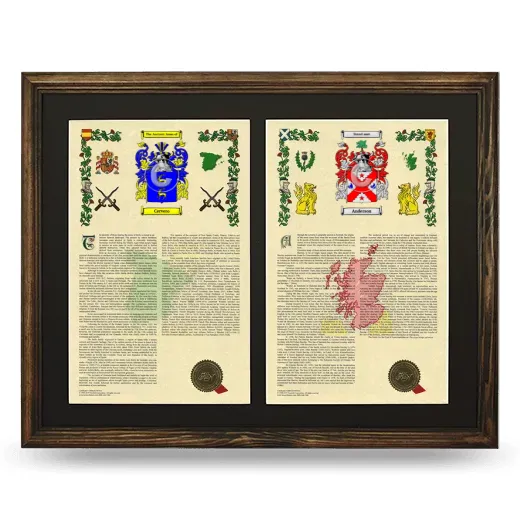 Double Armorial History Framed- Brown