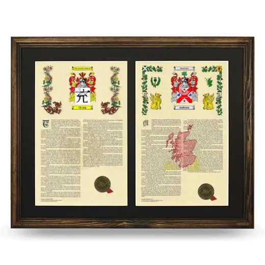Double Armorial History Framed- Brown