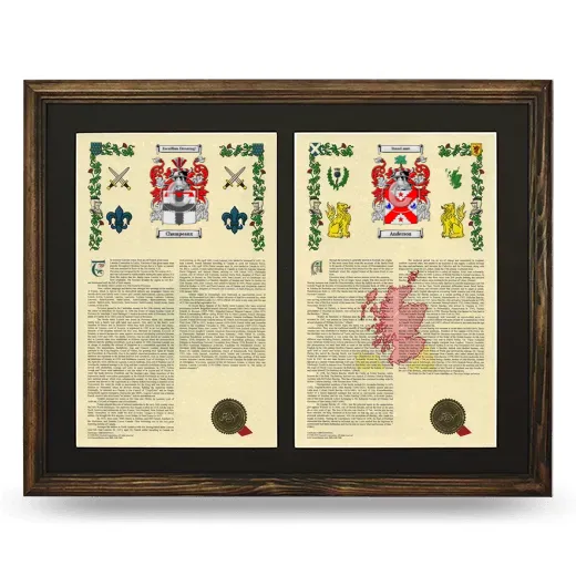 Double Armorial History Framed- Brown