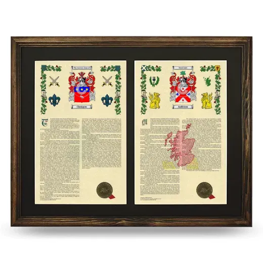 Double Armorial History Framed- Brown