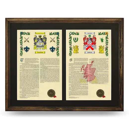 Double Armorial History Framed- Brown